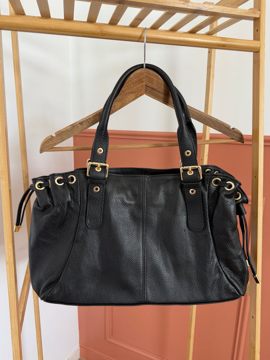 Sac BELLA noir cuir grainé