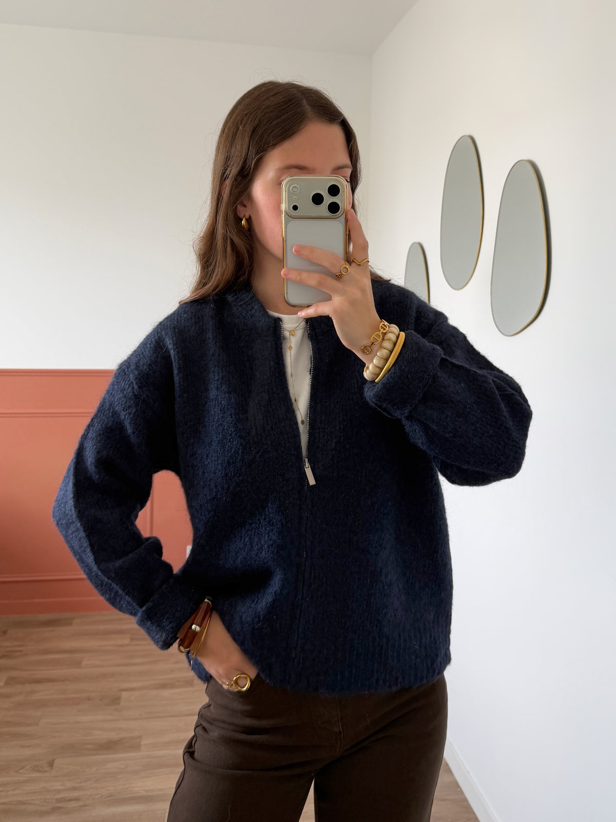 Gilet zippé SOPHIE bleu marine