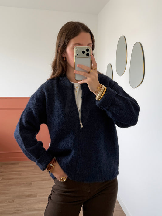 Gilet zippé SOPHIE bleu marine