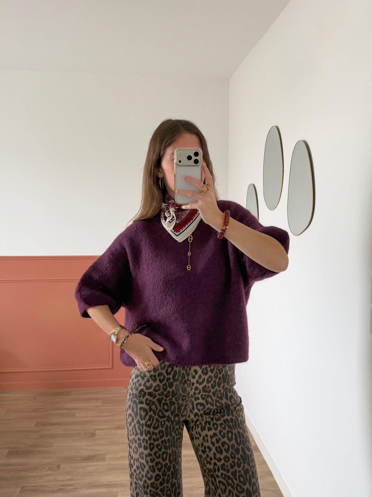 Pull manches courtes LANA violet