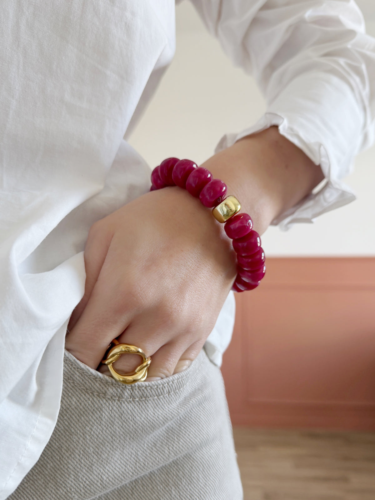 Bracelet GRETA framboise