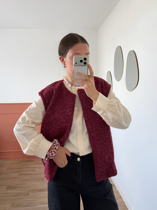 Veste sans manches LINA bordeaux