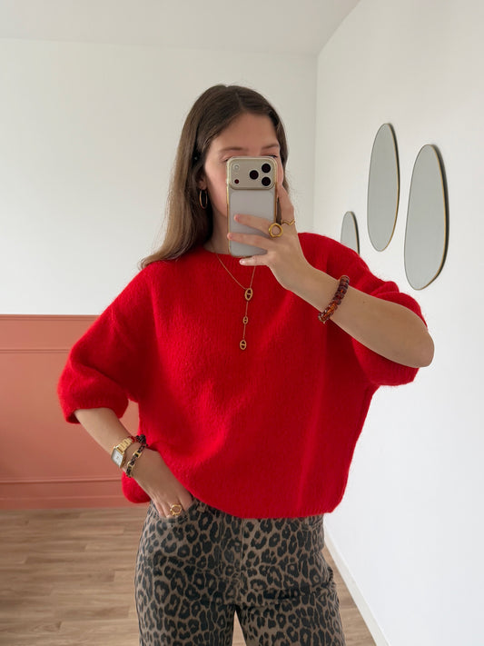 Pull manches courtes LANA rouge