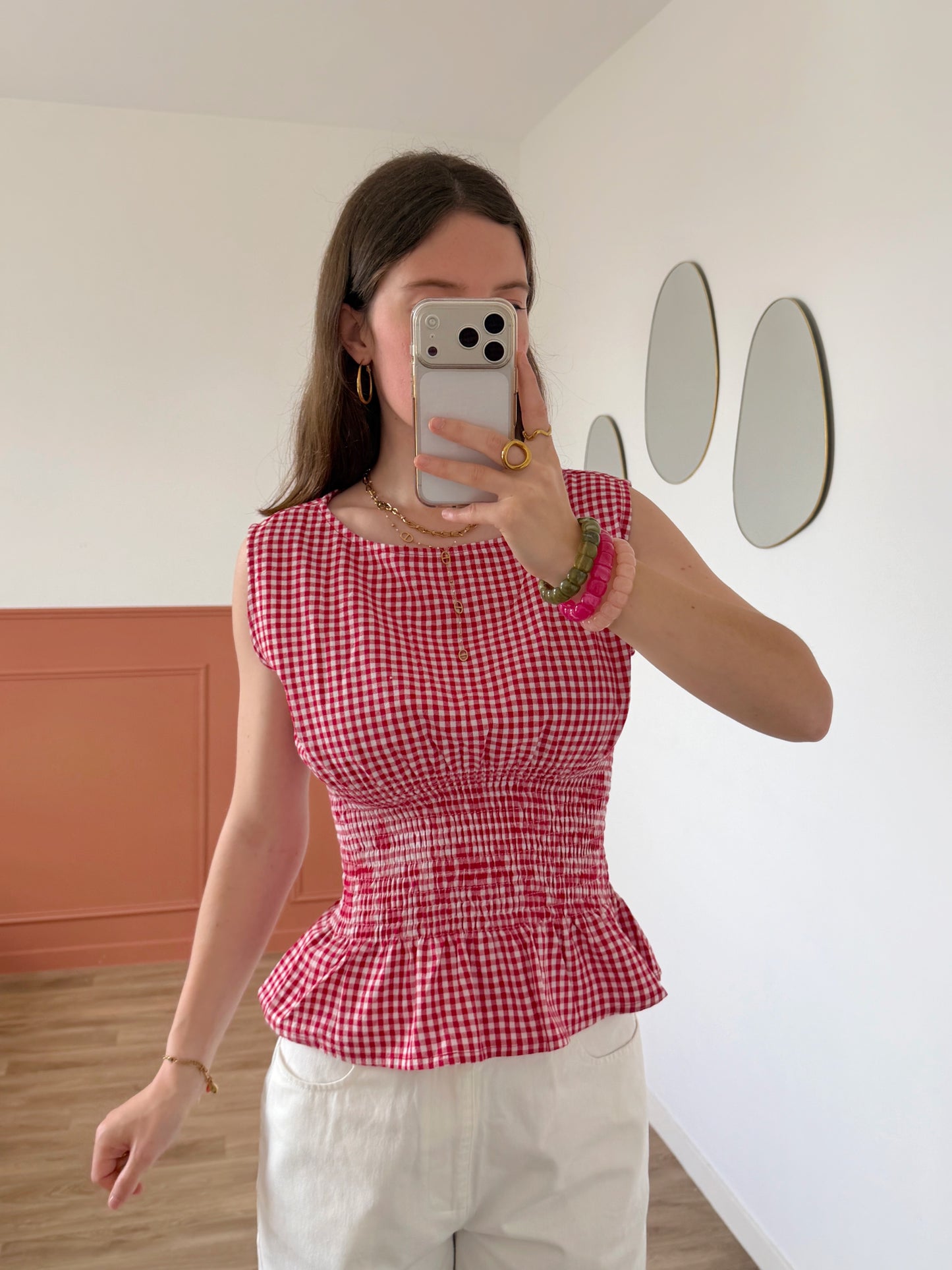 Top TINA vichy rouge