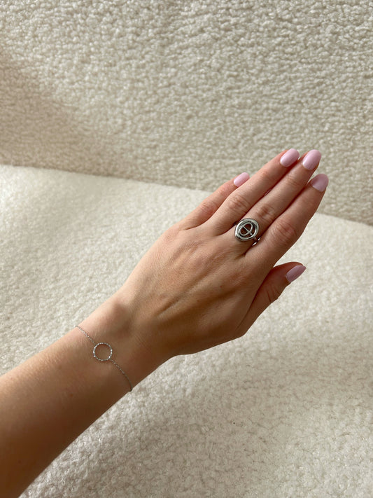 Bague ISA argentée