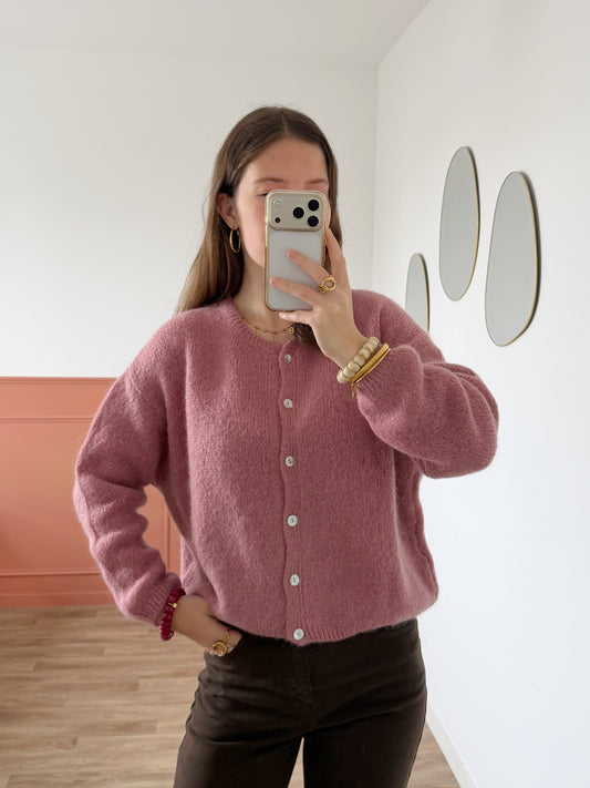 Cardigan OLIVIA vieux rose