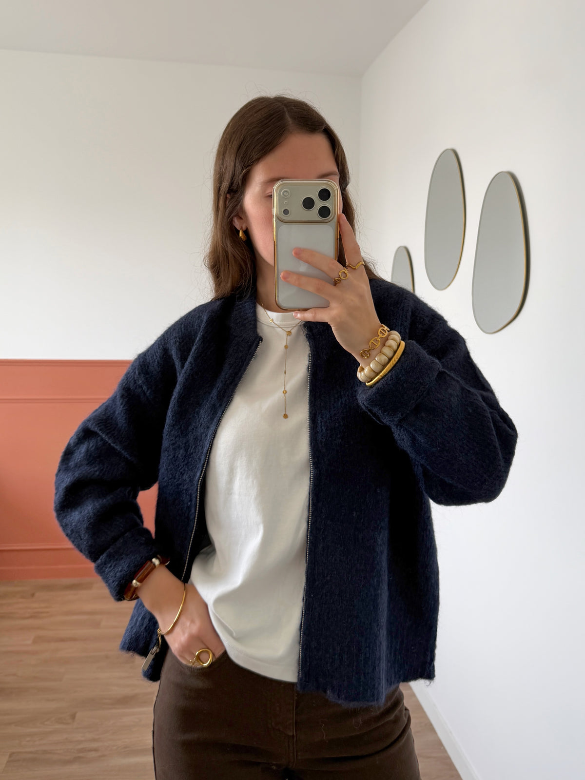 Gilet zippé SOPHIE bleu marine