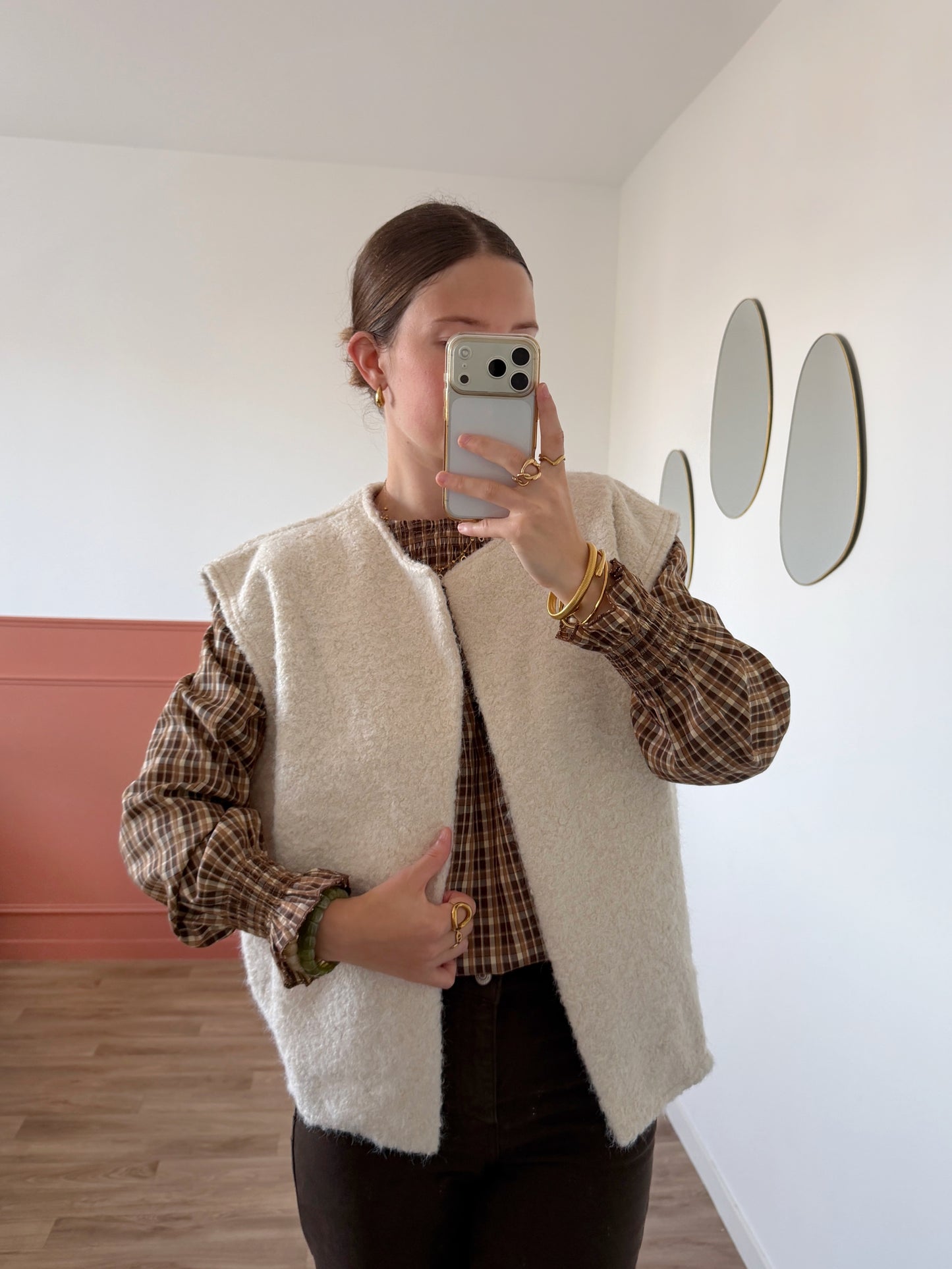 Veste sans manches LINA écrue