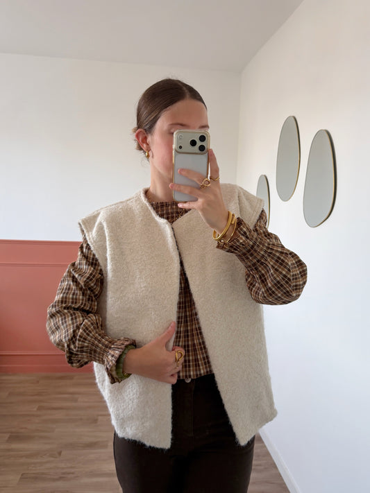 Veste sans manches LINA écrue