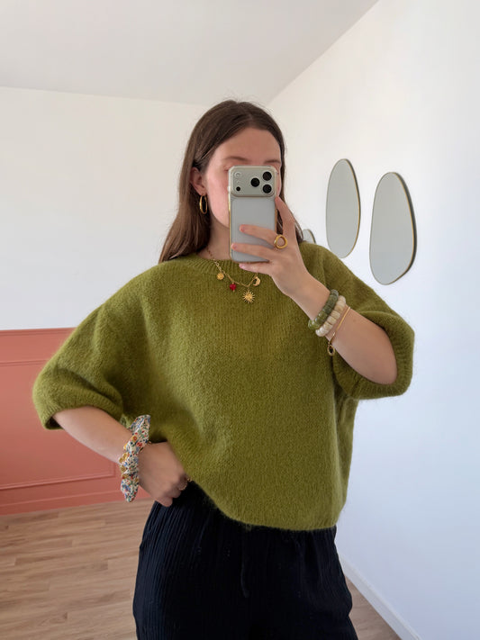 Pull manches courtes LANA olive