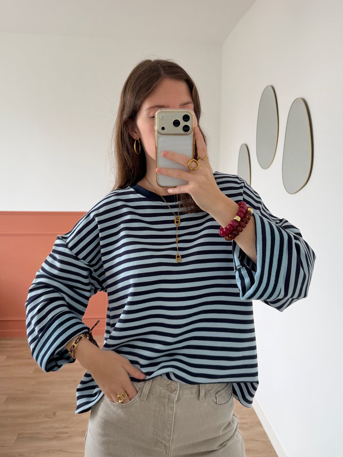T-shirt BLEUENN bleu et marine