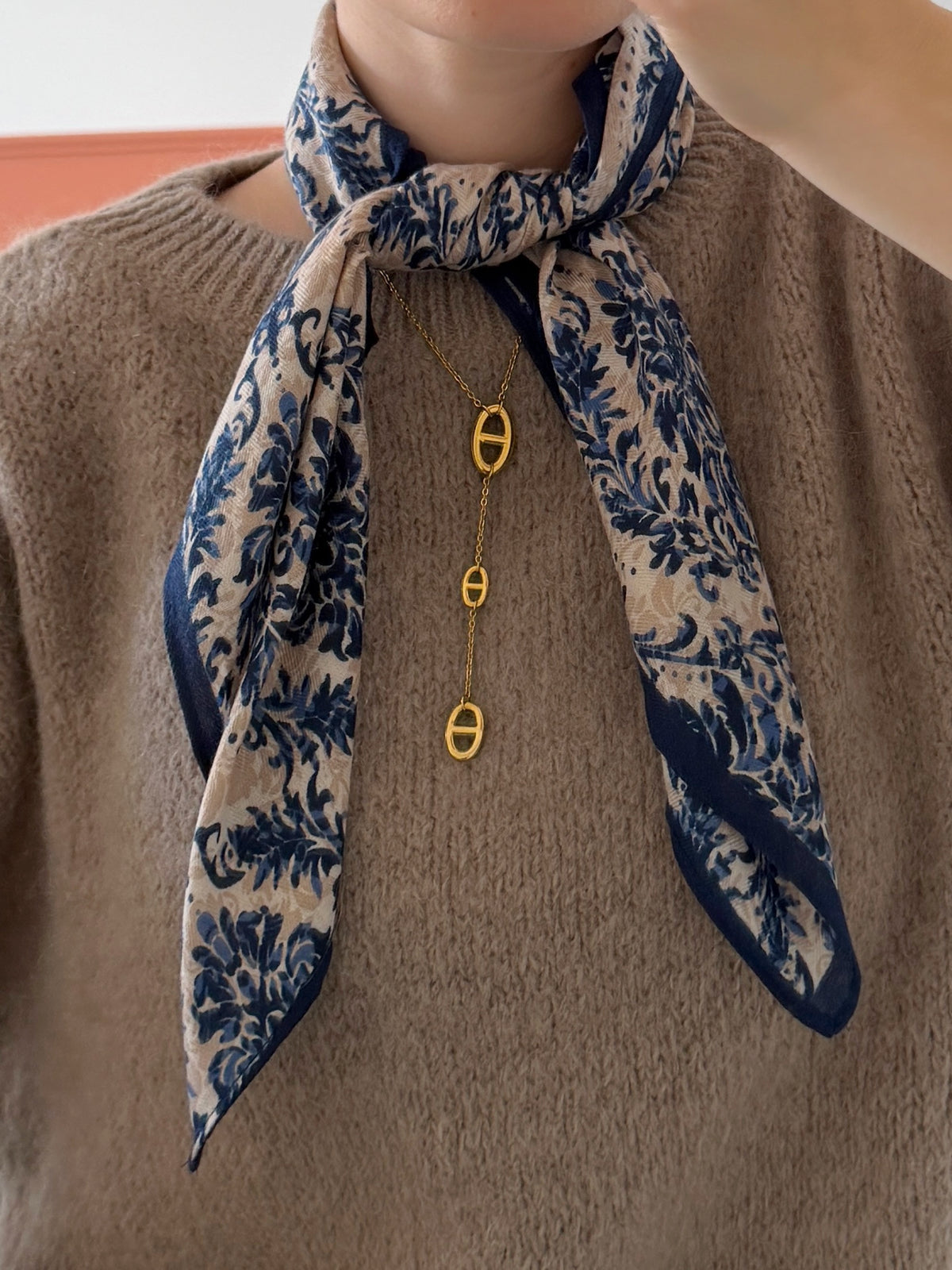 Foulard LÉA bleu marine