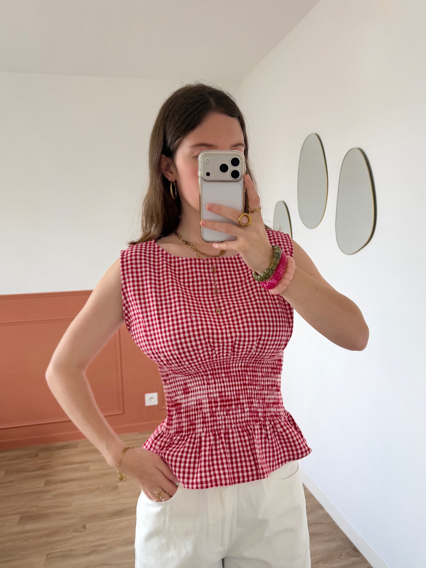 Top TINA vichy rouge