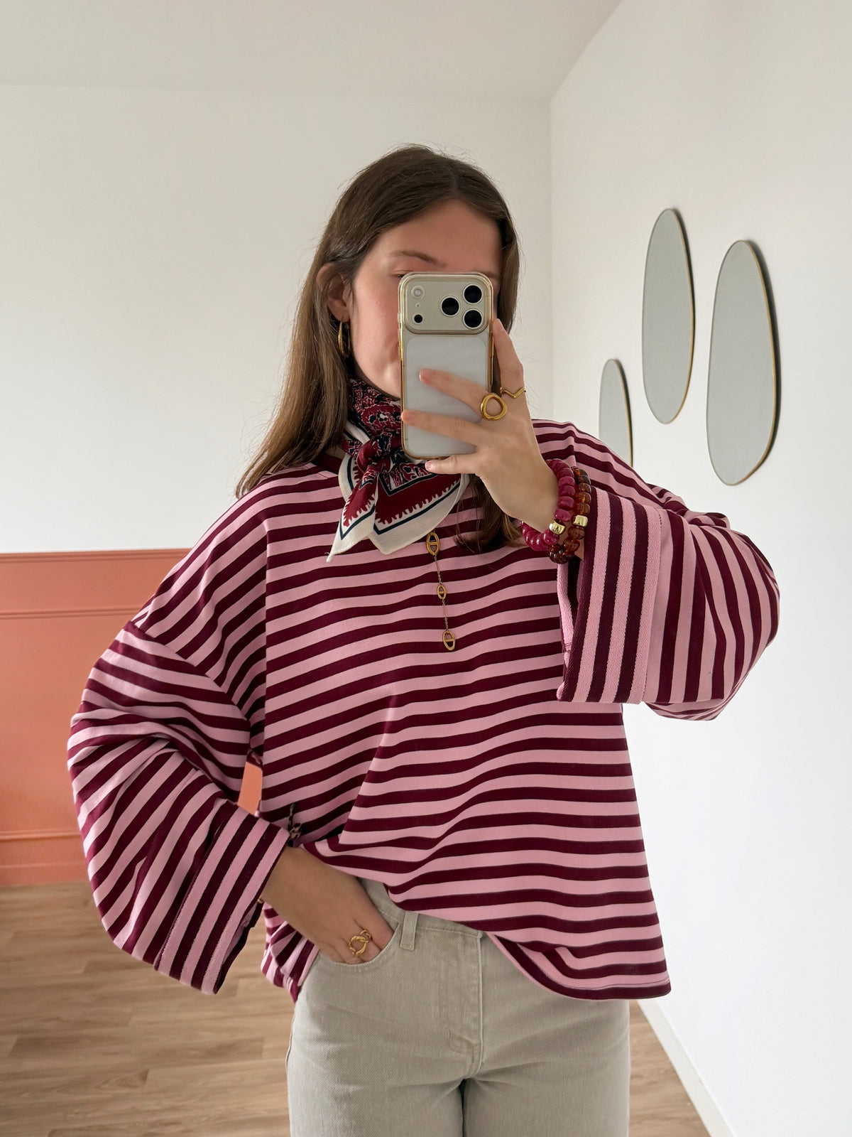T-shirt BLEUENN rose et bordeaux