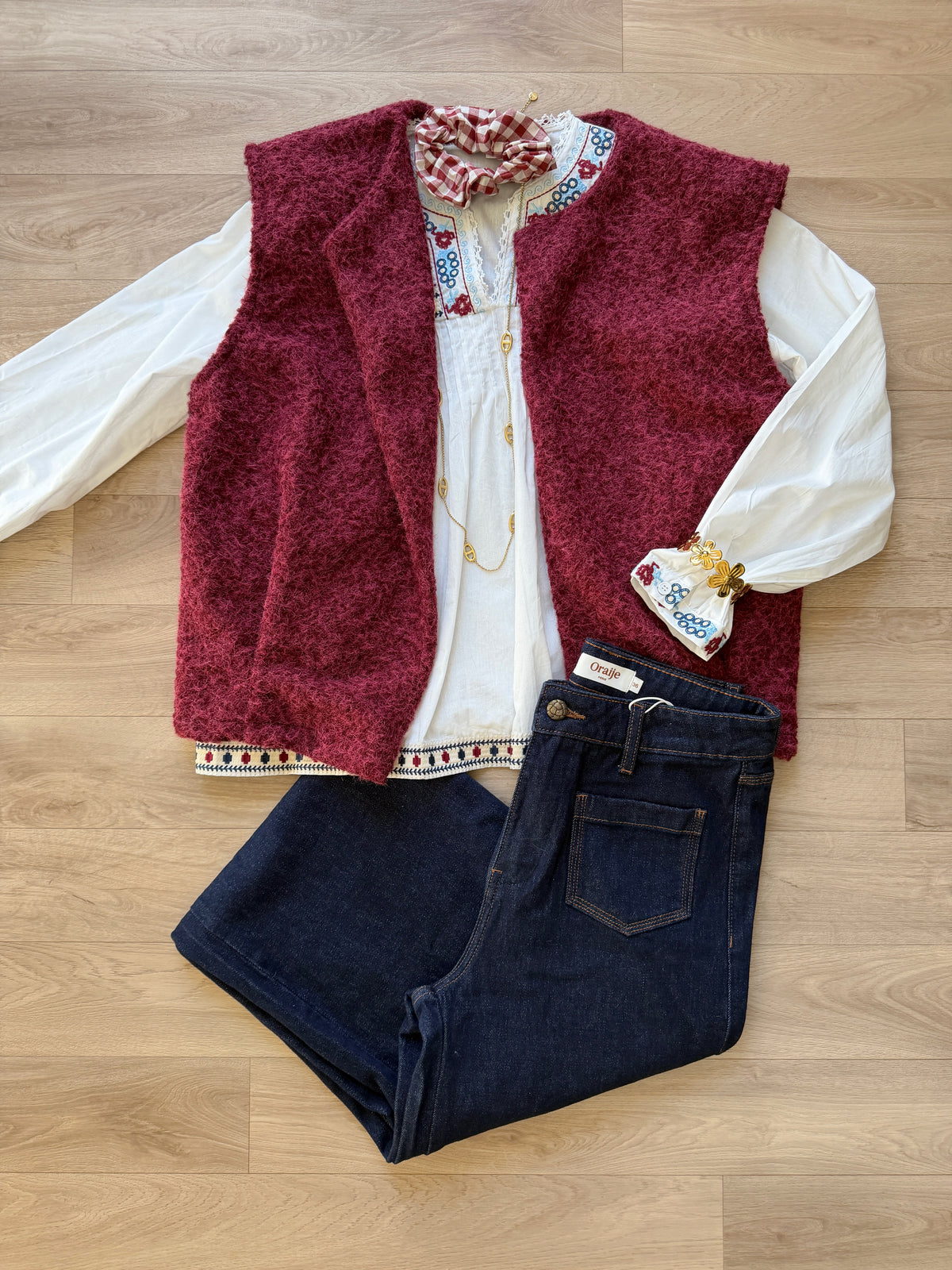 Veste sans manches LINA bordeaux