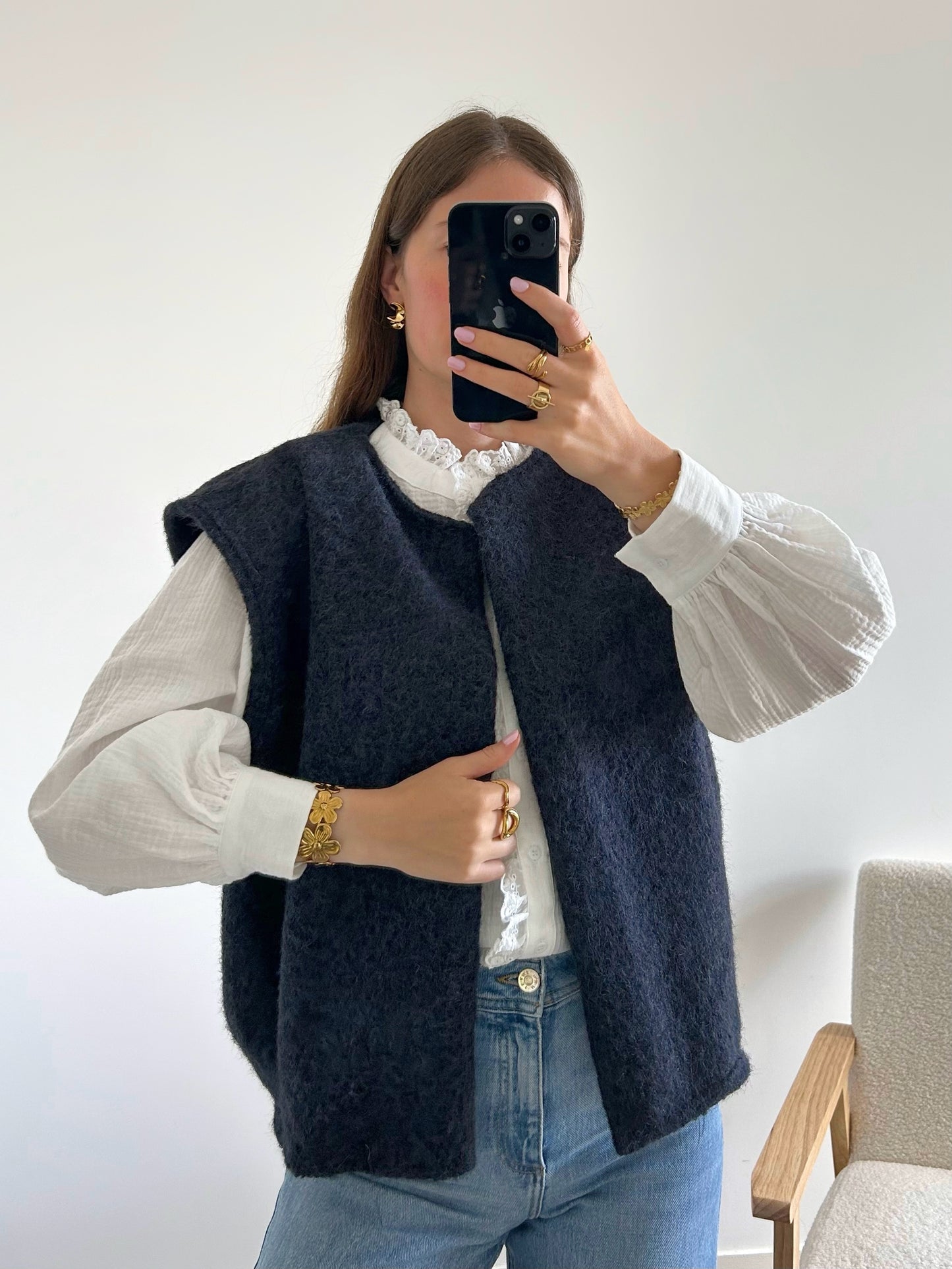 Veste sans manches LINA bleu marine