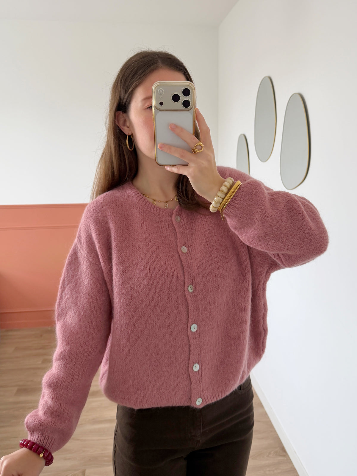 Cardigan OLIVIA vieux rose