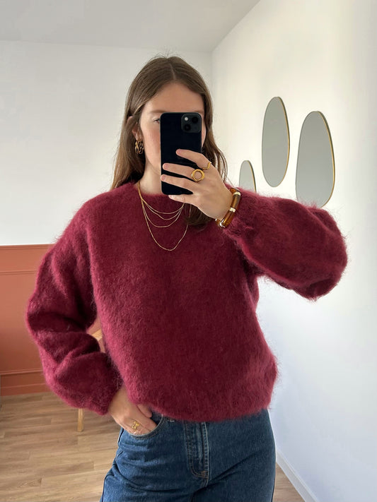 Pull MOHAIR bordeaux