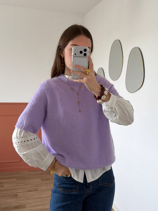 Pull manches courtes AVA lilas