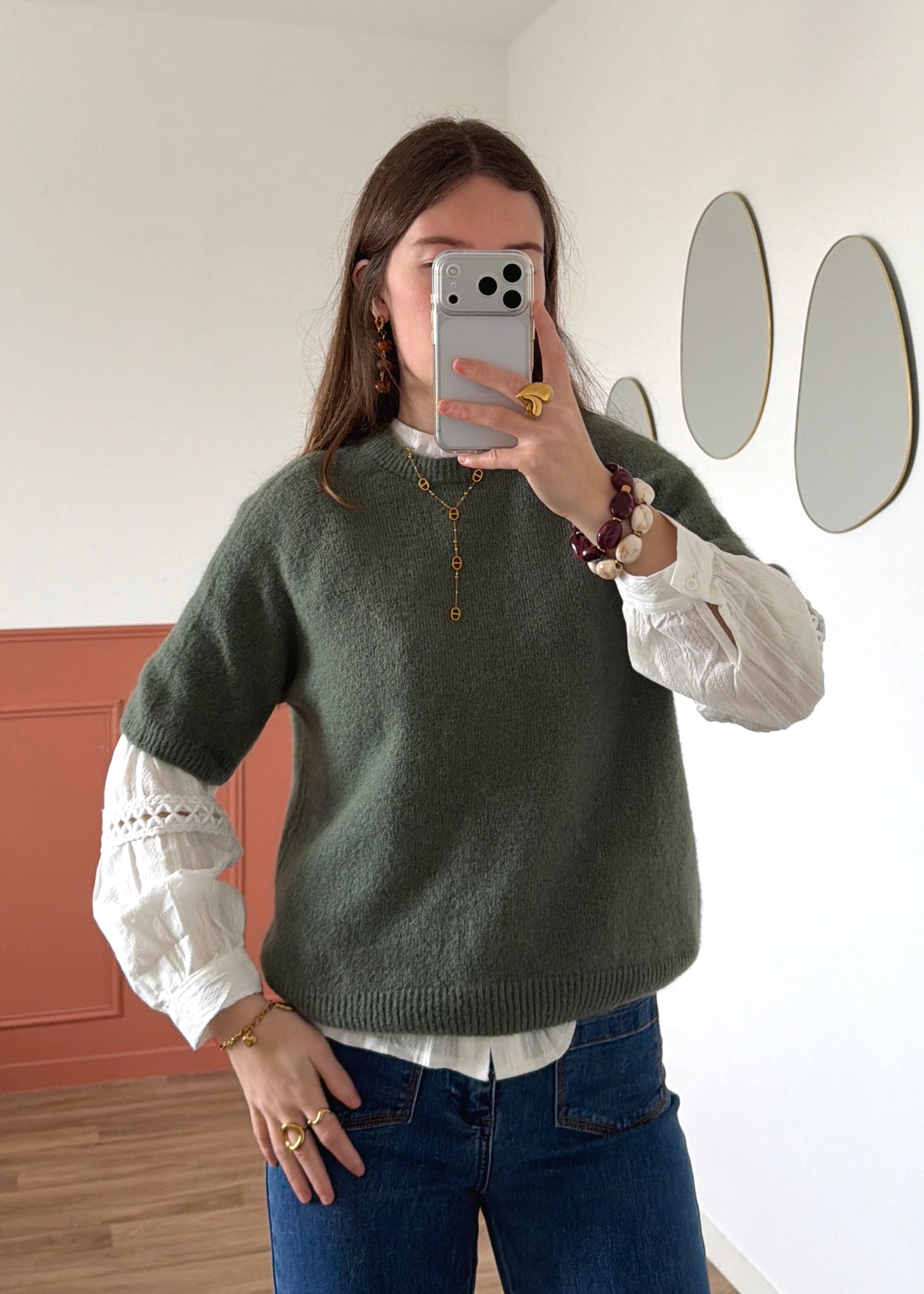 Pull manches courtes AVA kaki