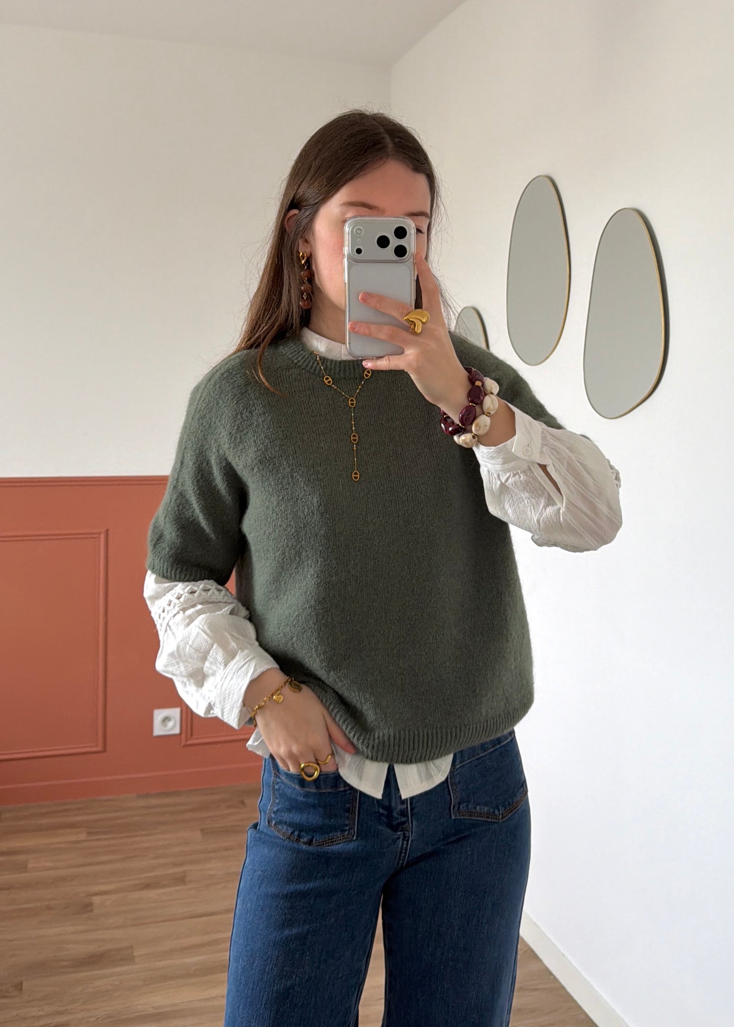 Pull manches courtes AVA kaki