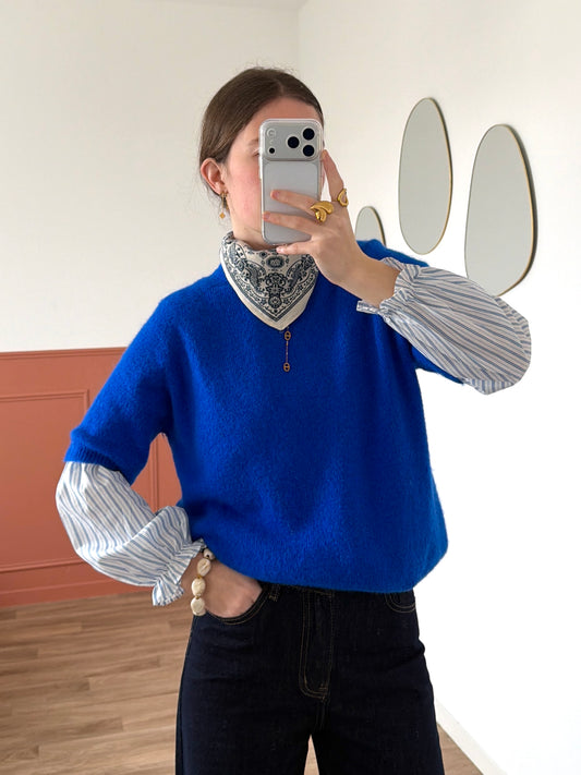 Pull manches courtes AVA bleu