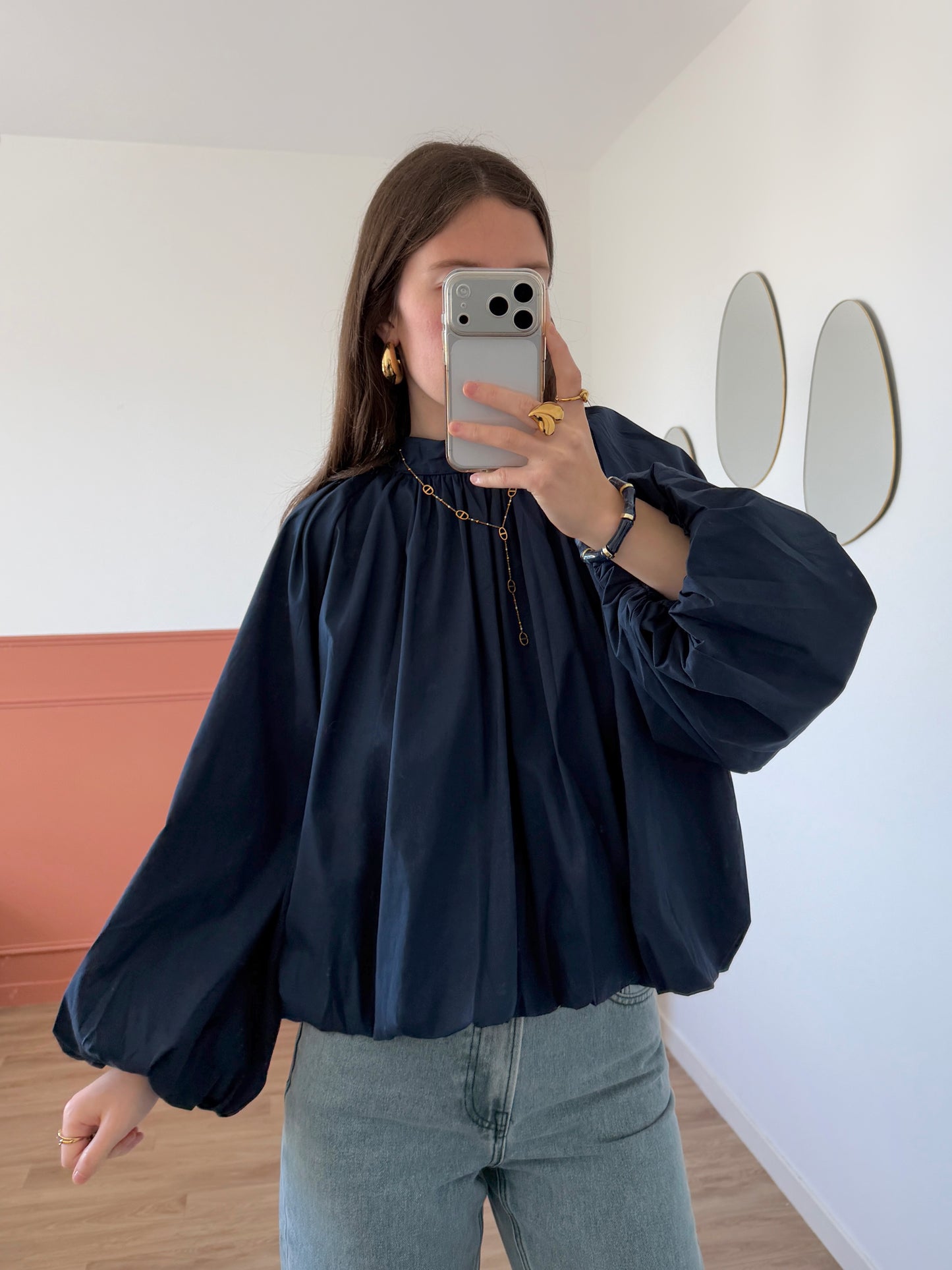Blouse CORALIE bleu marine