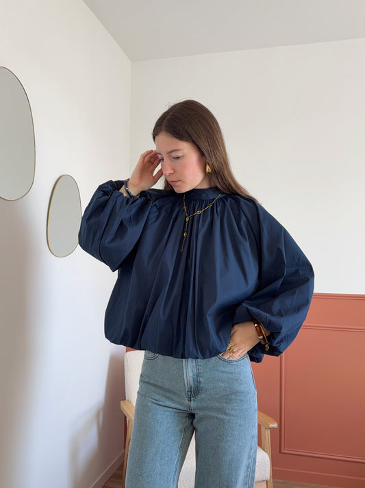 Blouse CORALIE bleu marine
