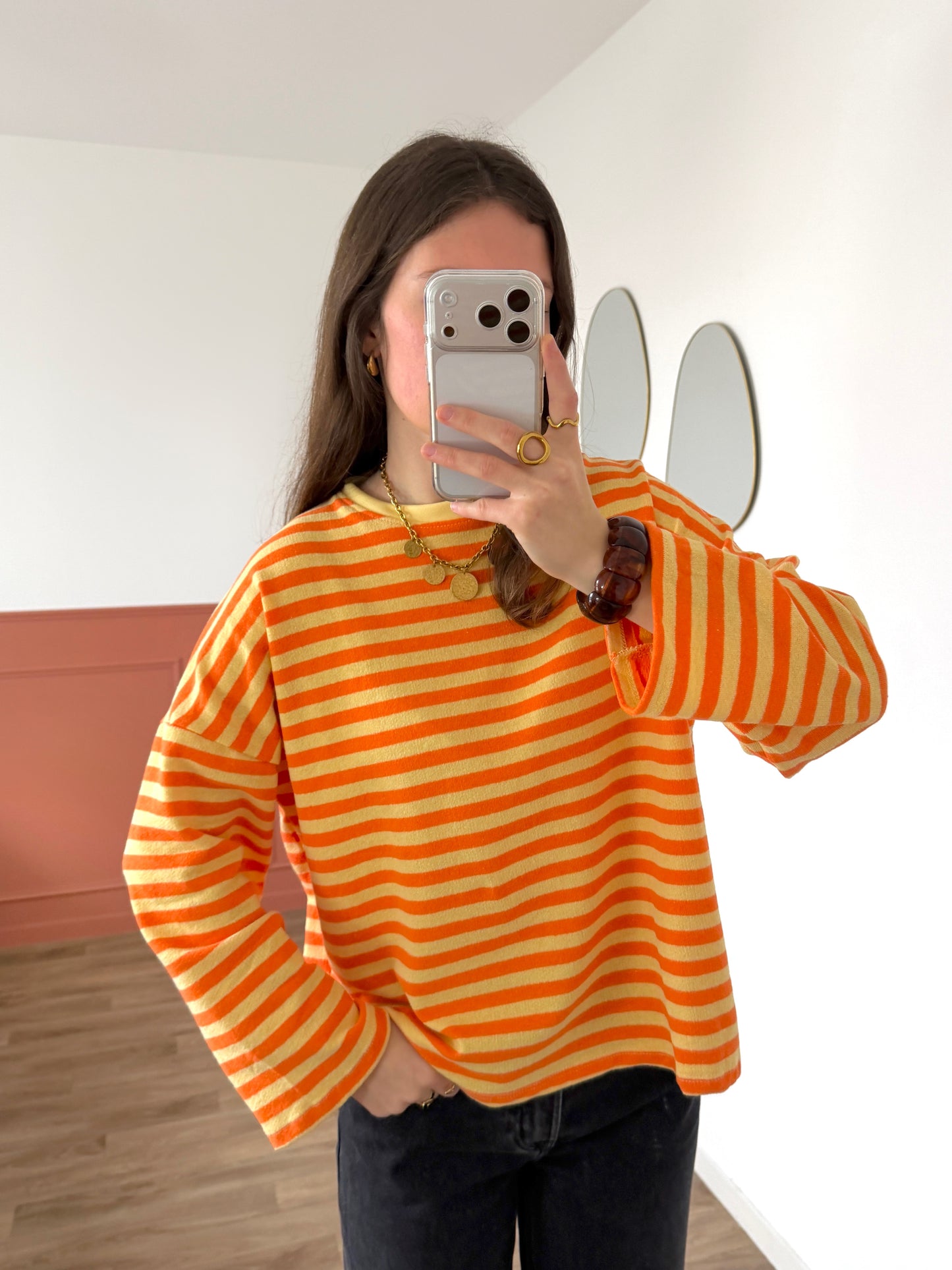 T-shirt ENORA jaune et orange