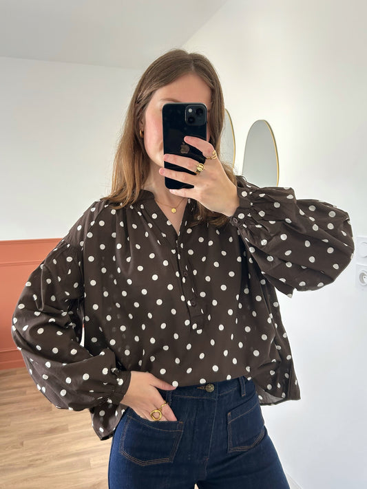 Blouse ANNE-SOPHIE chocolat