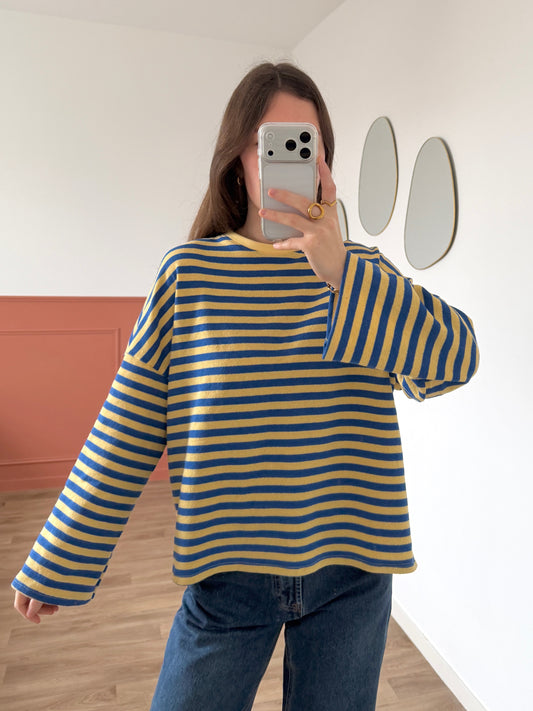 T-shirt ENORA jaune et bleu