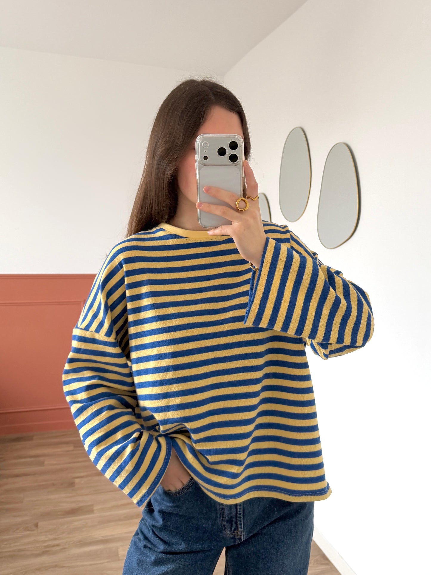 T-shirt ENORA jaune et bleu