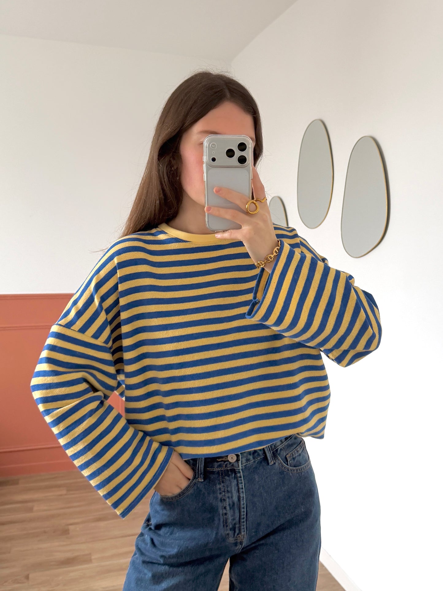 T-shirt ENORA jaune et bleu