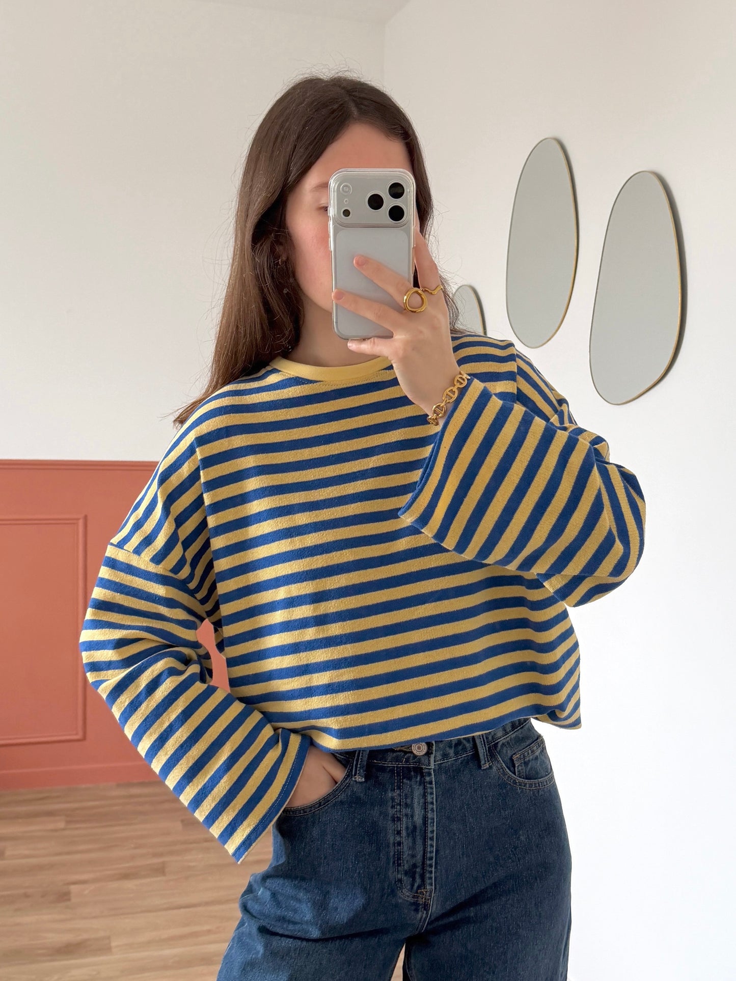 T-shirt ENORA jaune et bleu
