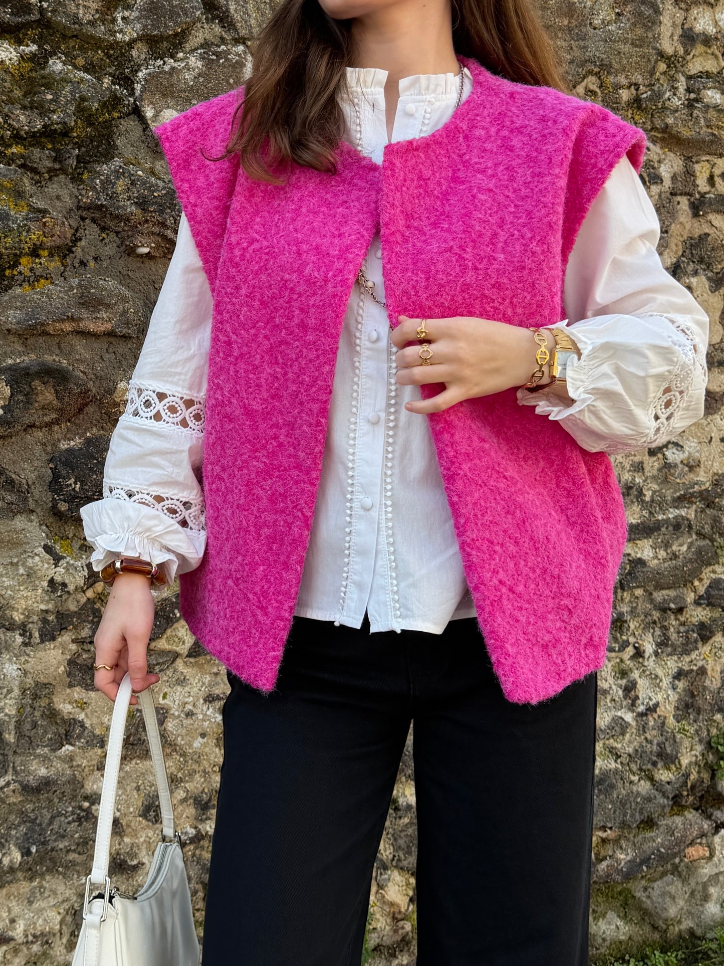 Veste sans manches LINA fuchsia