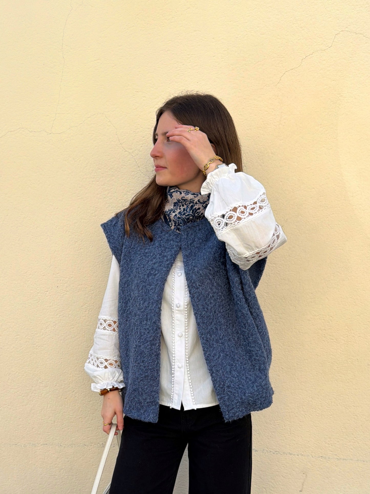 Veste sans manches LINA bleue