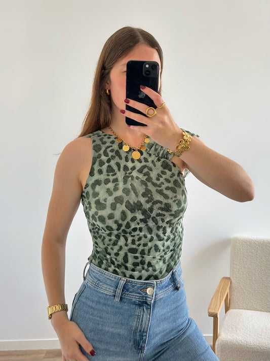 Body NOLWEN léopard vert