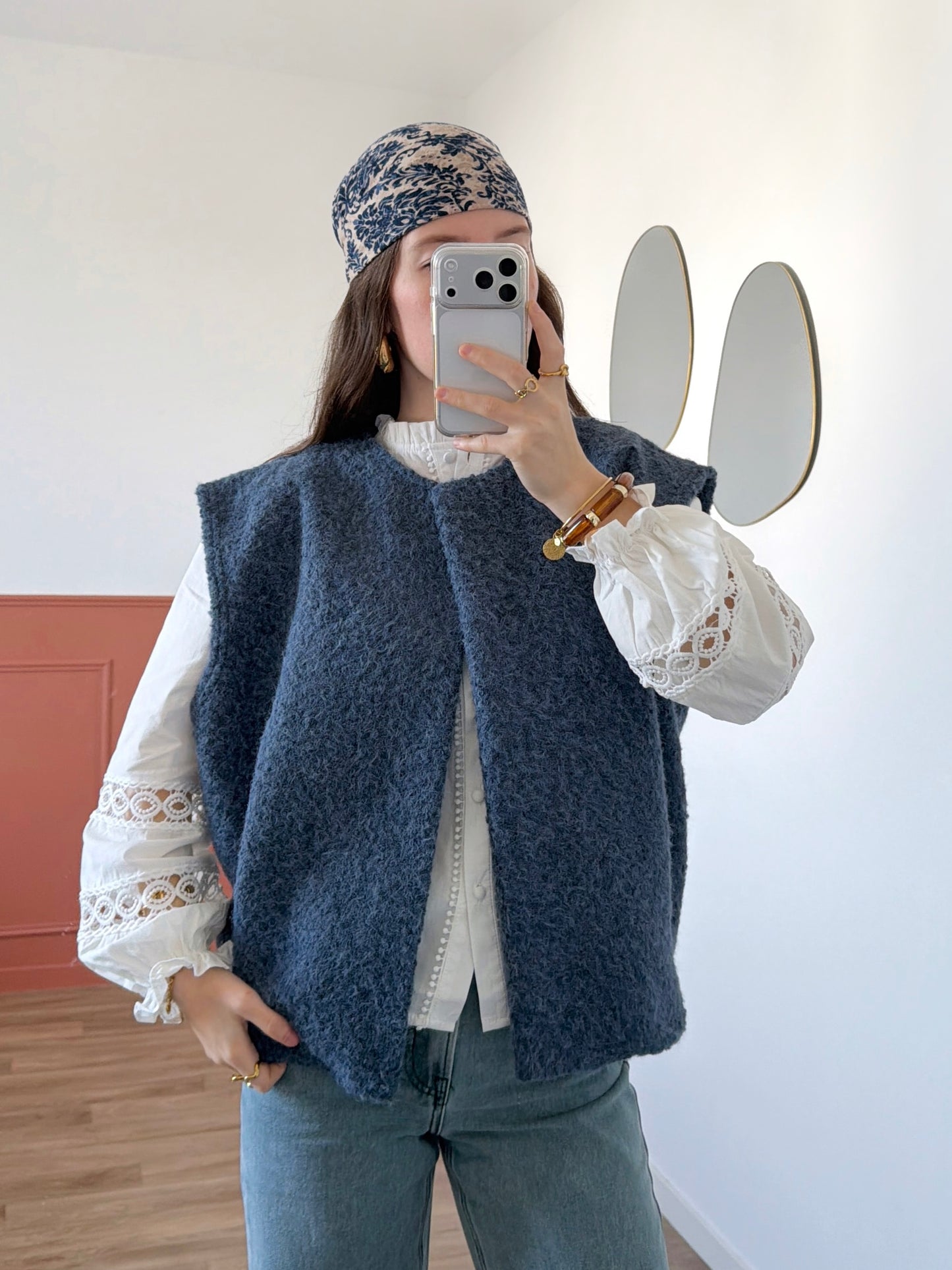 Veste sans manches LINA bleue