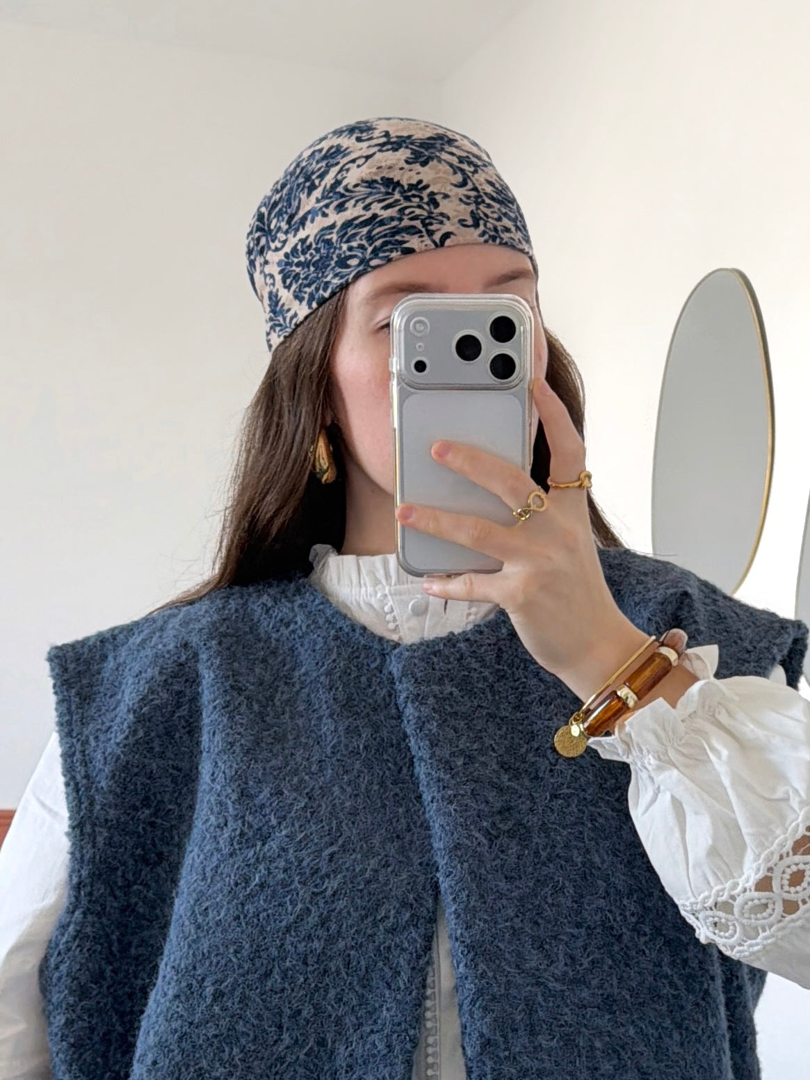 Foulard LÉA bleu marine
