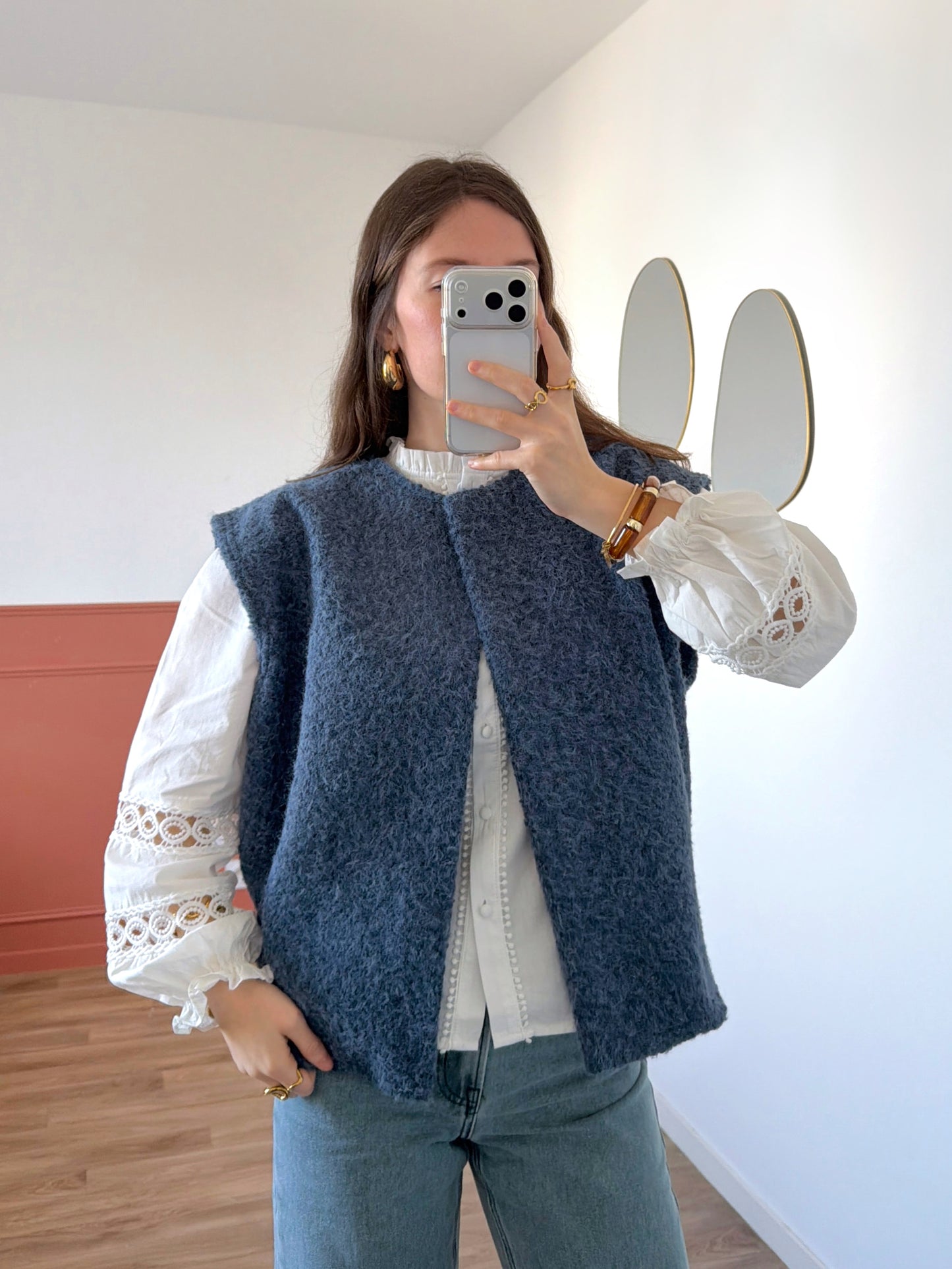 Veste sans manches LINA bleue