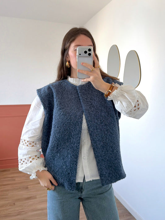 Veste sans manches LINA bleue