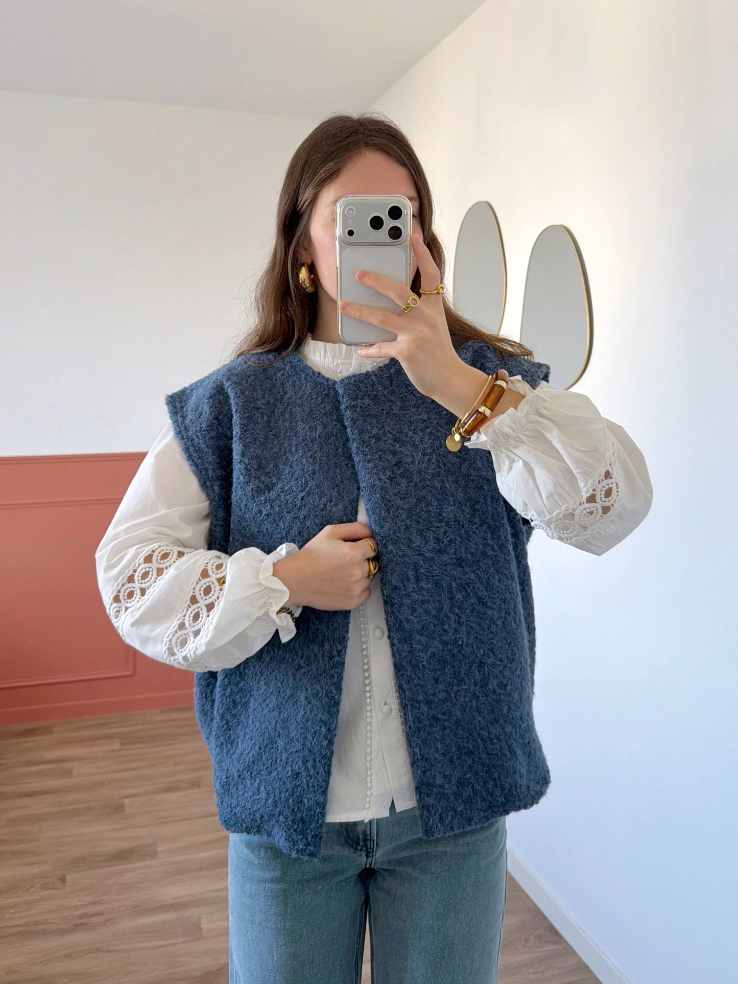 Veste sans manches LINA bleue