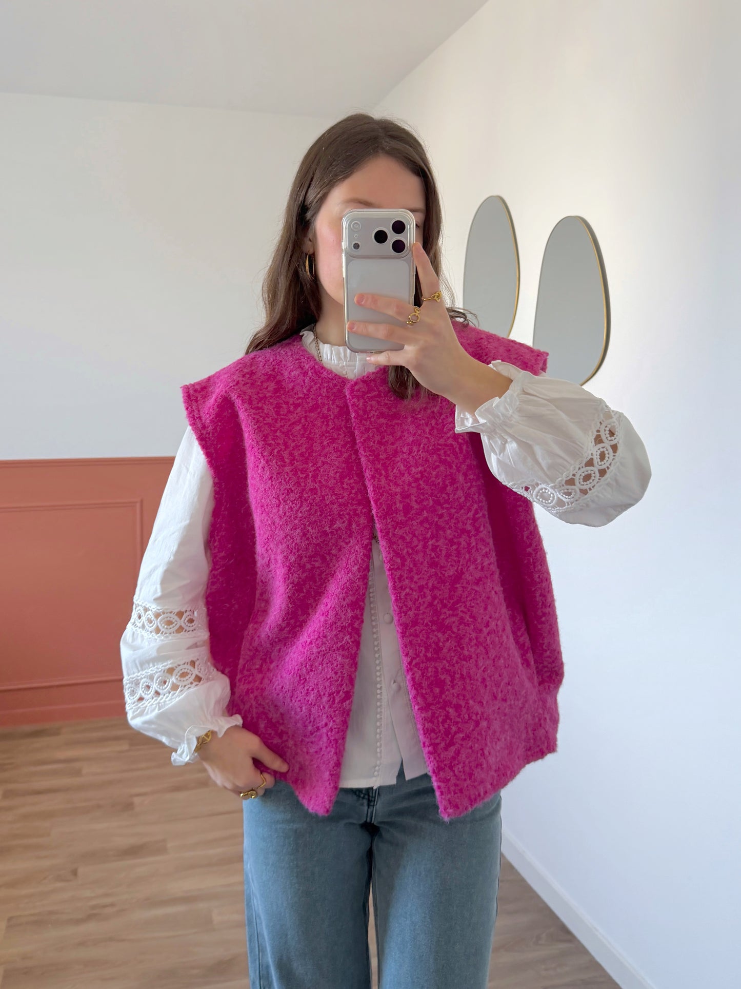 Veste sans manches LINA fuchsia