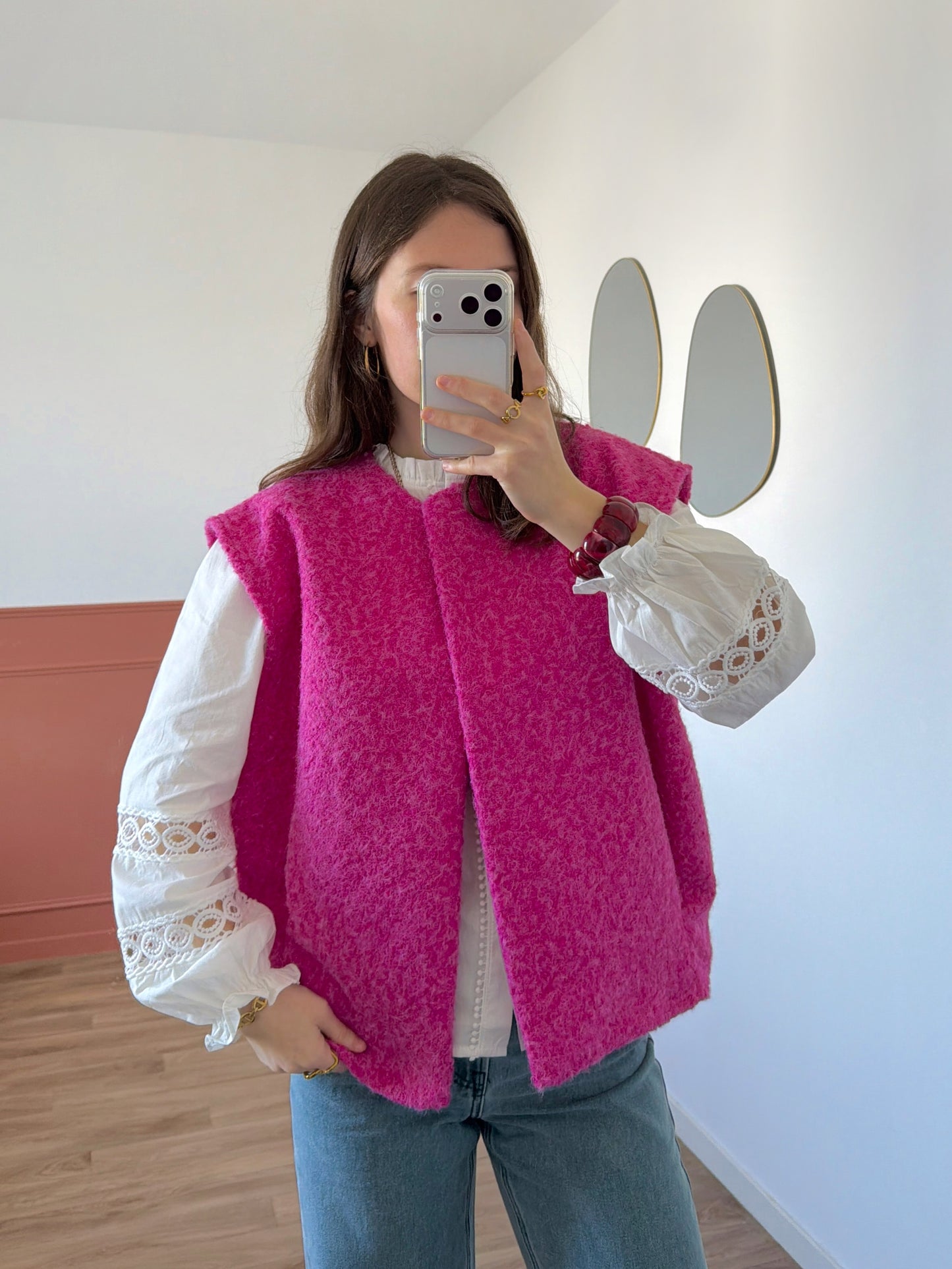 Veste sans manches LINA fuchsia
