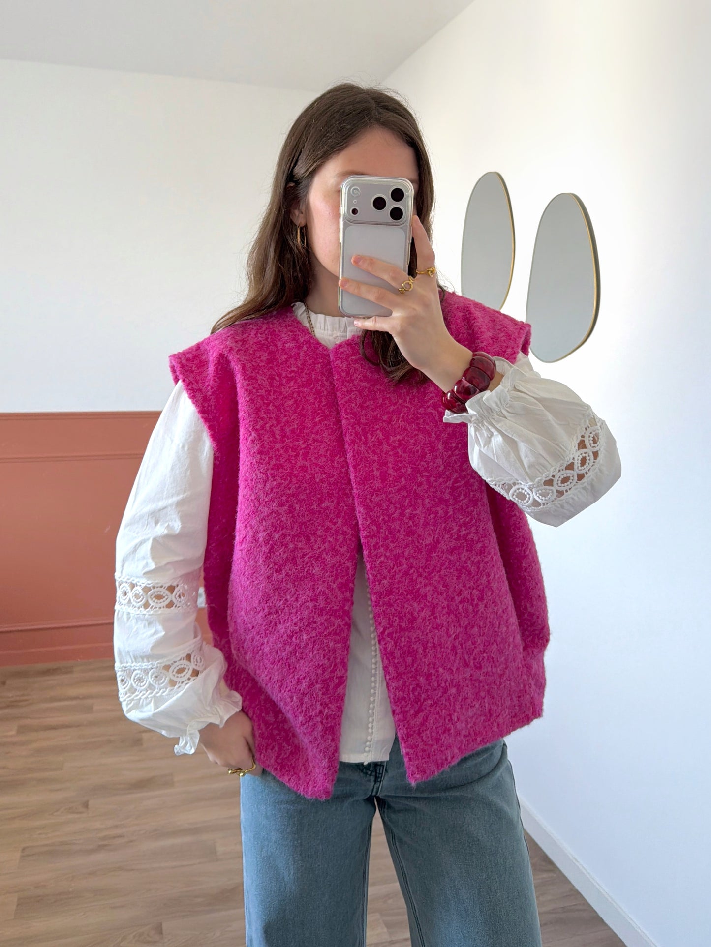 Veste sans manches LINA fuchsia