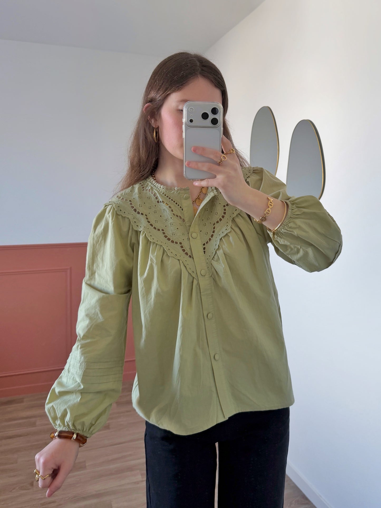 Blouse CLÉMENCE verte