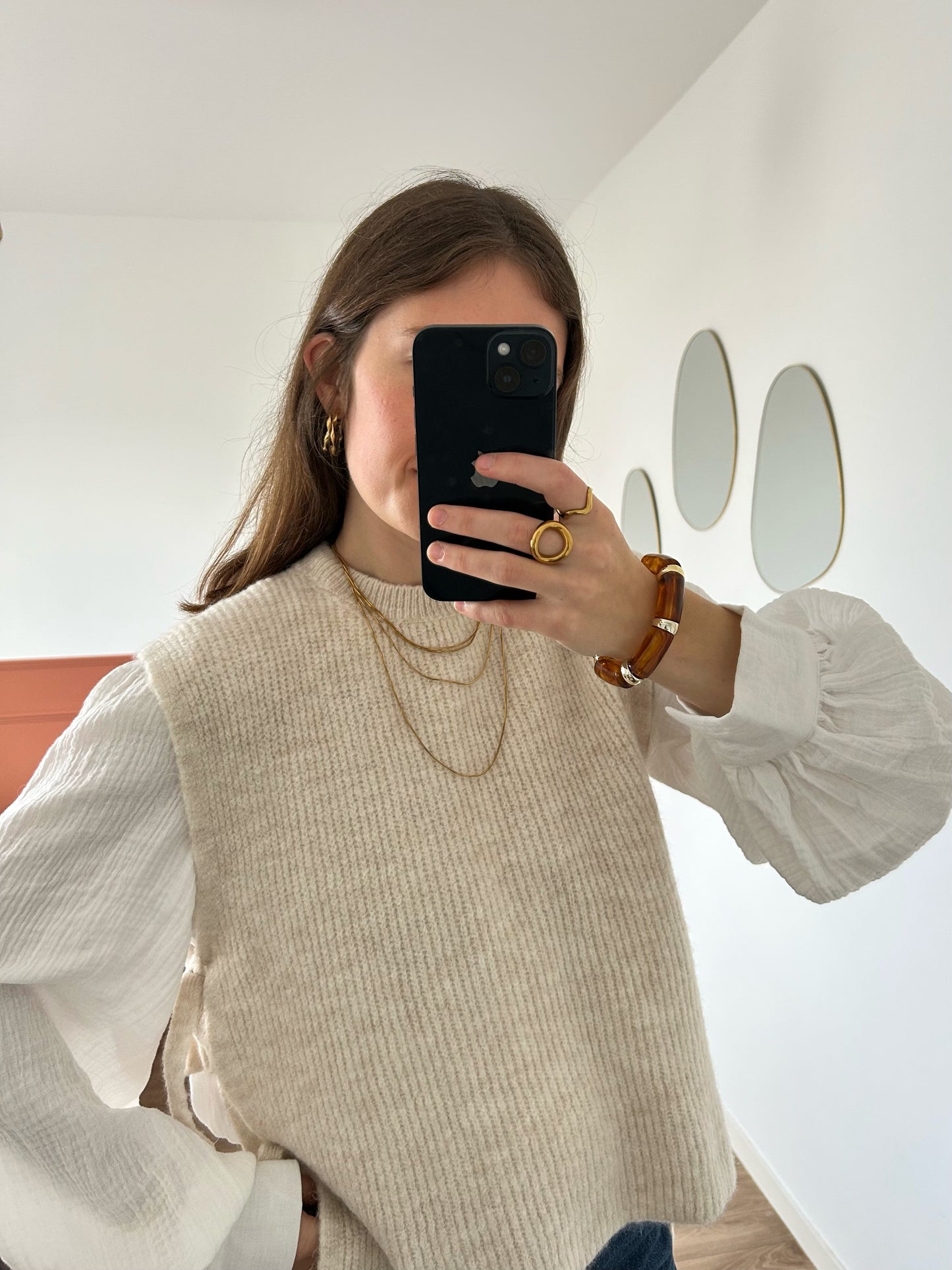 Pull sans manches ABBIE écru