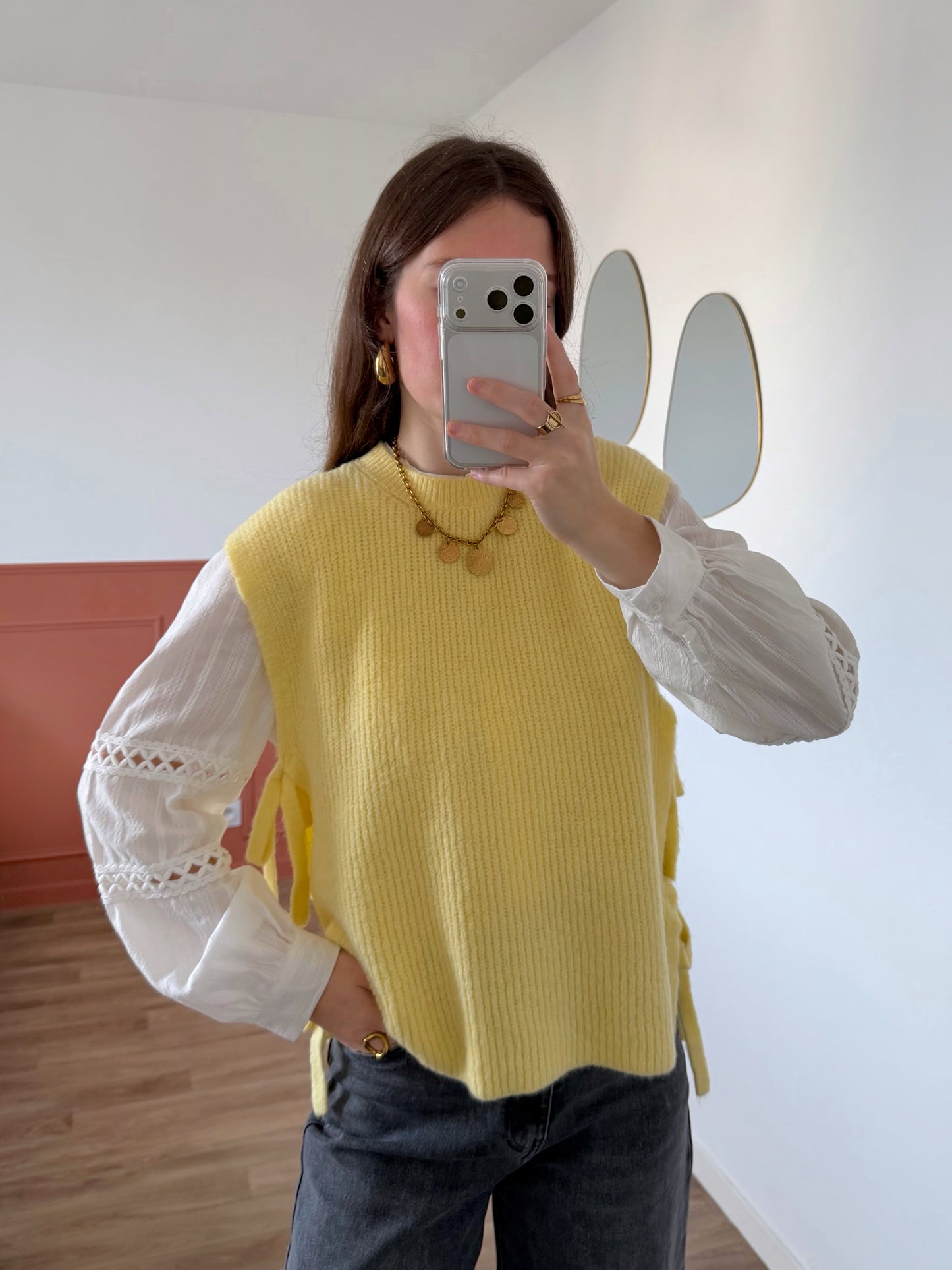Pull sans manches ABBIE jaune