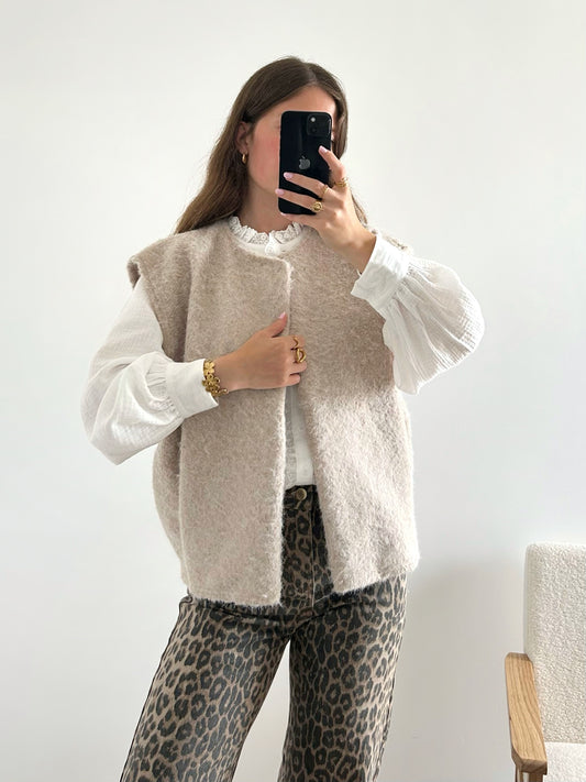 Veste sans manches LINA beige