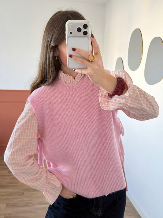 Pull sans manches ABBIE rose